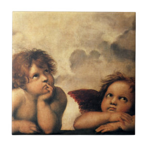 Azulejo De Cerâmica Sistine Madonna Angels por Raphael Sanzio