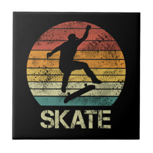 Azulejo De Cerâmica Skate Olli vintage design para patinadores
