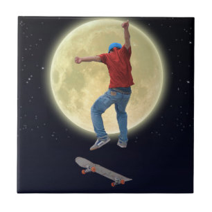 Azulejo De Cerâmica Skateboarder Consiga Alguma Ação Aérea Kulcha Art
