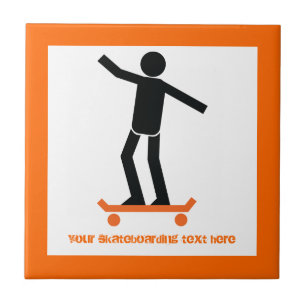 Azulejo De Cerâmica Skateboarder no skate personalizado
