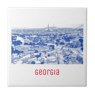 Azulejo De Cerâmica Sketch da Arquitetura Cityscape da Tbilisi Georgia