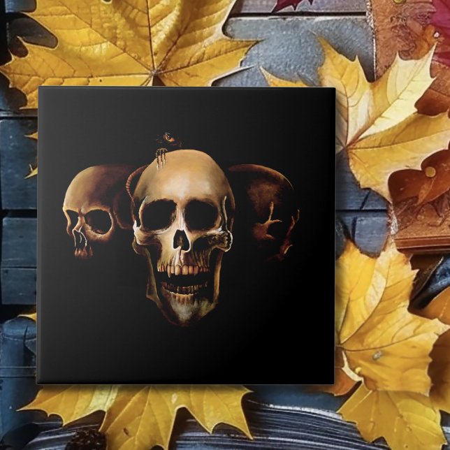 Azulejo De Cerâmica Skulls Human Black (Criador carregado)