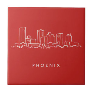 Azulejo De Cerâmica Skyline da arizona de Phoenix
