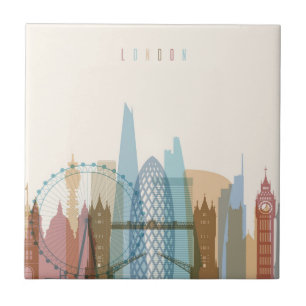 Azulejo De Cerâmica Skyline da cidade de Londres, Inglaterra