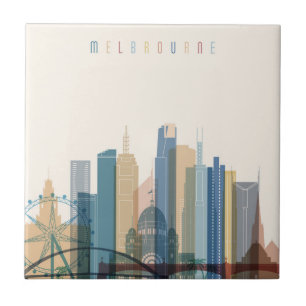 Azulejo De Cerâmica Skyline da cidade de Melbourne, Austrália