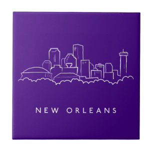 Azulejo De Cerâmica Skyline da cidade de Nova Orleães