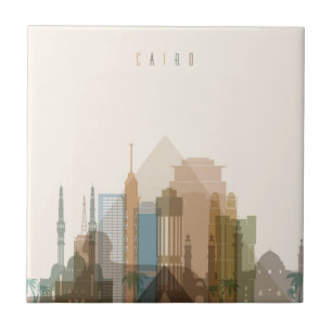 Azulejo De Cerâmica Skyline da cidade do Cairo, Egipto