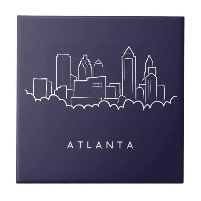 Azulejo De Cerâmica Skyline de Atlanta (Frente)