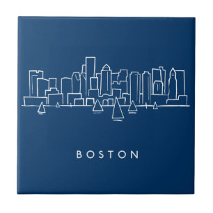 Azulejo De Cerâmica Skyline de Boston