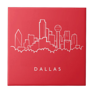 Azulejo De Cerâmica Skyline de Dallas Texas