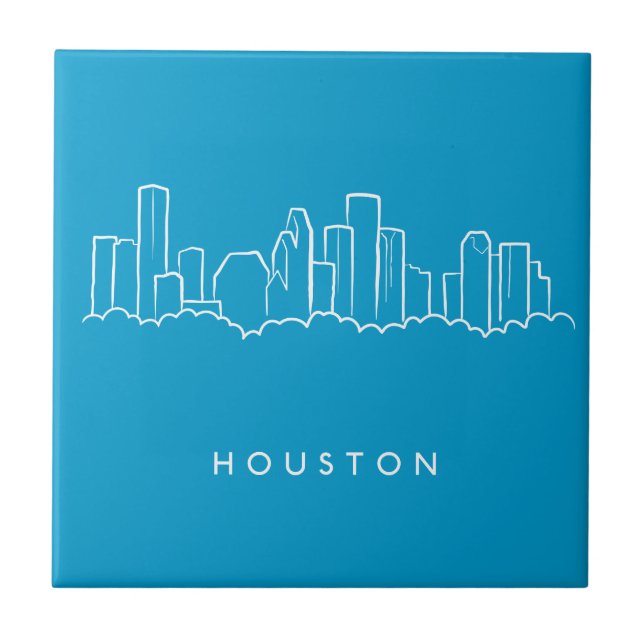 Azulejo De Cerâmica Skyline de Houston (Frente)
