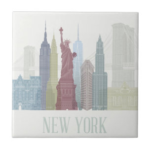 Azulejo De Cerâmica Skyline de Nova York