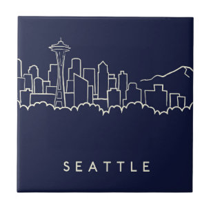 Azulejo De Cerâmica Skyline de Seattle