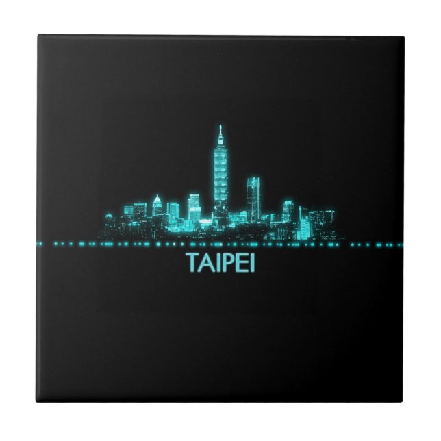 Azulejo De Cerâmica Skyline Taipei (Frente)