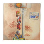 Azulejo De Cerâmica Slam Dunk no basquetebol de Jay Throckmorton<br><div class="desc">O que você faz quando não pode andar de skate, sua bicicleta, seu cavalo ou até brincar com seu cachorro? Você pratica a sua rotina de punho, é claro. Em pé numa pilha de caixas, este jovem quer ter a certeza de que pode balançar o aro de basquete com as...</div>