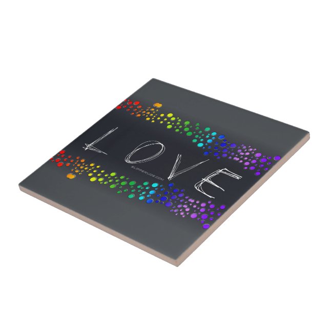 Azulejo De Cerâmica SlipperyJoe ama bolhas vermelhas cor de laranja am (Lateral)