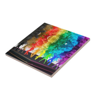 Azulejo De Cerâmica SlipperyJoe's Dancing Pride Shadows gay presentes