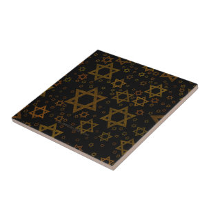 Azulejo De Cerâmica SlipperyJoe's Estrela de David temática de Hanukka