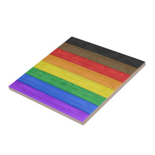 Azulejo De Cerâmica SlipperyJoe's Inclusive orgulho gay flag texturizo