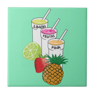 Azulejo De Cerâmica Smoothie da fruta do verão