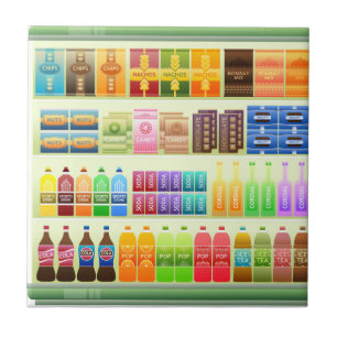 Azulejo De Cerâmica snacks para produtos de prateleira de supermercado