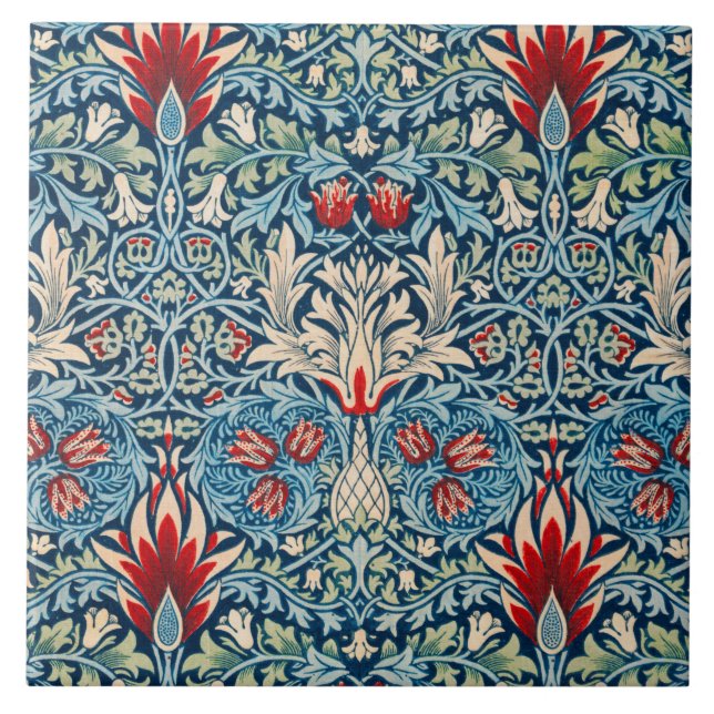 Azulejo De Cerâmica Snakeshead, William Morris (Frente)