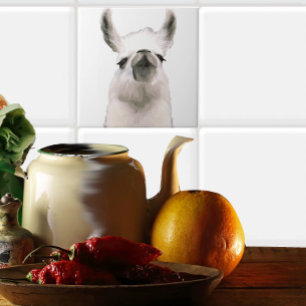 Azulejo De Cerâmica Snooty Snobby Llama personalizado