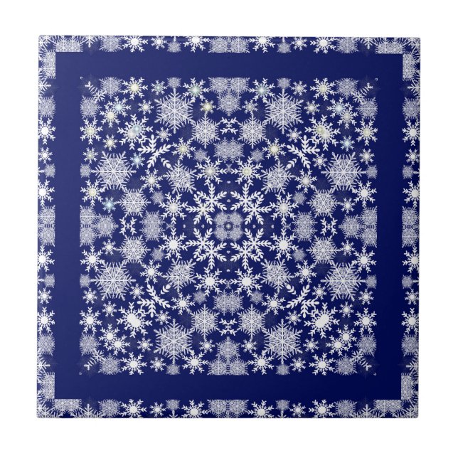 Azulejo De Cerâmica Snowflakes Lace (Frente)