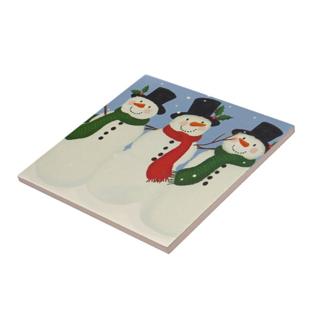 Azulejo De Cerâmica Snowman (Lateral)