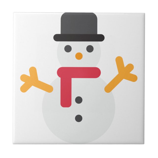 Azulejo De Cerâmica snowman emoji de natal (Frente)