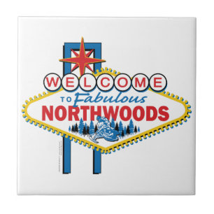 Azulejo De Cerâmica Snowmobiling/Bem-vindo ao Fabuloso Northwoods