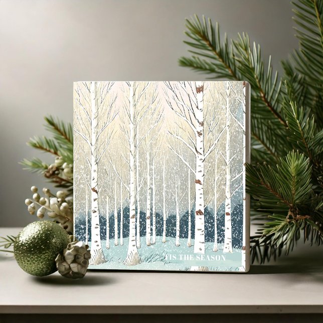 Azulejo De Cerâmica Snowy Birch Trees de Natal ID1003 (Criador carregado)