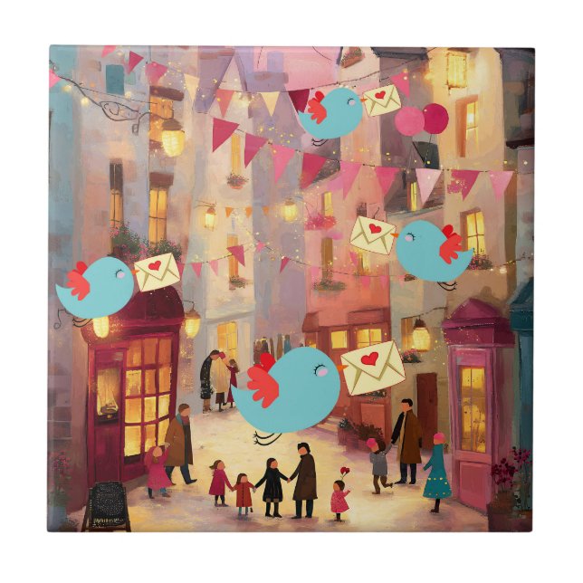 AZULEJO DE CERÂMICA  SO MANY VALENTINES FOR DELIVERY (Frente)