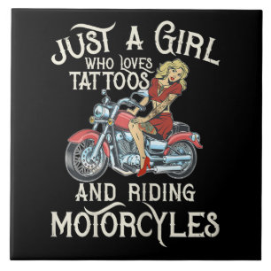Azulejo De Cerâmica Só Uma Garota Que Ama Motocicletas Engraçada Art