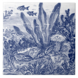 Azulejo De Cerâmica Sob A Cena Do Mar Negro Do Oceano Azul Cena Do Car