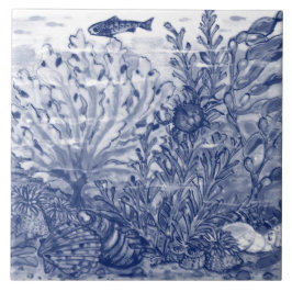 Azulejo De Cerâmica Sob A Cena Do Mar Negro Do Oceano Azul Cena Mural