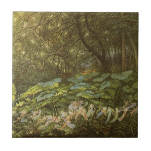 Azulejo De Cerâmica Sob as Folhas de Dock por Richard Doyle, Arte de F