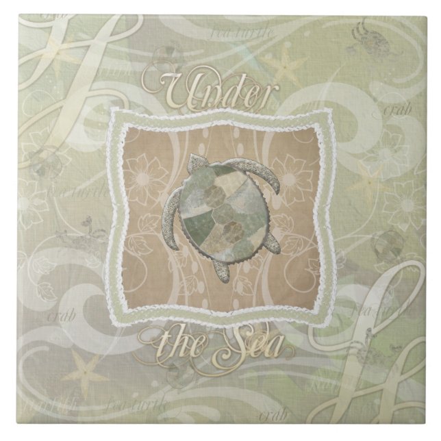 Azulejo De Cerâmica Sob o Mar (Frente)