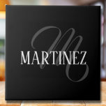 Azulejo De Cerâmica Sobrenome Personalizado Elegante Preto | Nome<br><div class="desc">Nome Personalizado Elegante Preto. Você pode optar por adicionar seu nome,  o nome de um ente querido ou uma mensagem especial. Seja um presente sincero para alguém que lhe é caro ou um tratamento pessoal,  a escolha é sua.</div>