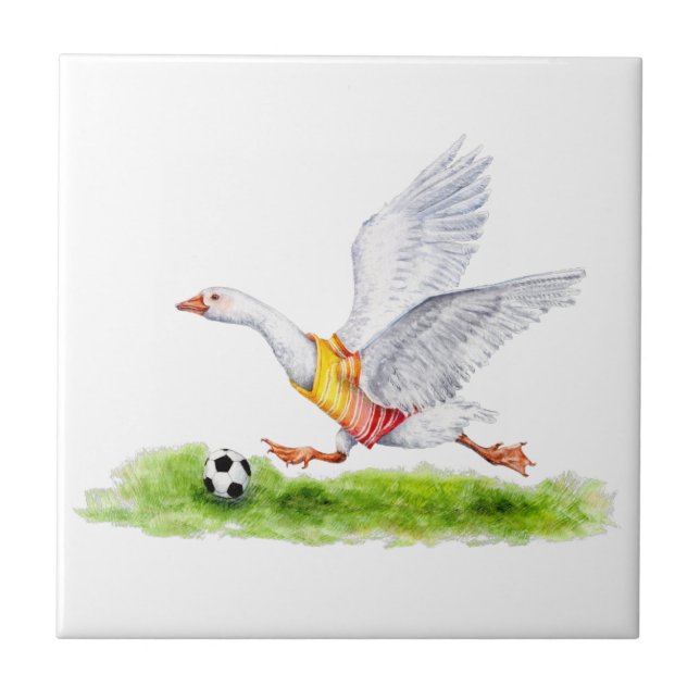 Azulejo De Cerâmica Soccer Goose (Frente)