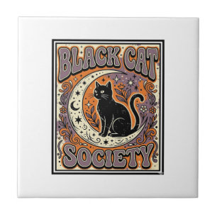 Azulejo De Cerâmica Sociedade do Gato Preto Gato Preto Arte Vetorial V