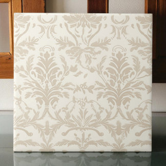 Azulejo De Cerâmica Soft Beige Damask