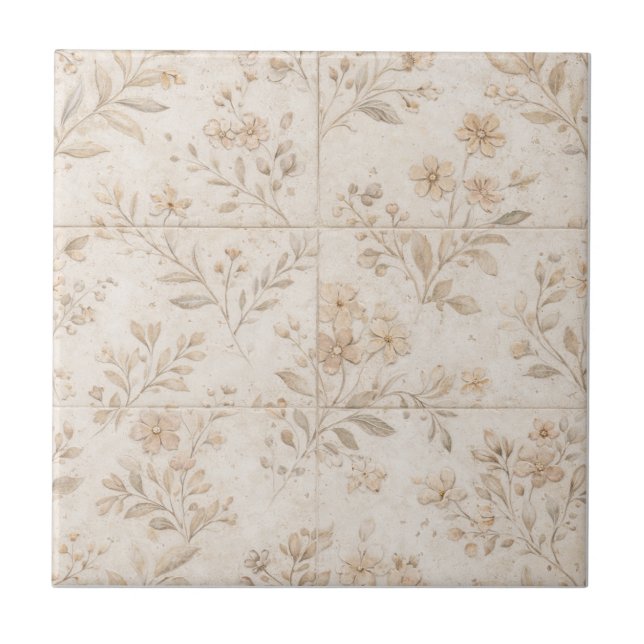 Azulejo De Cerâmica Soft Botanical Seamless Timeless Ceramic Tile (Frente)