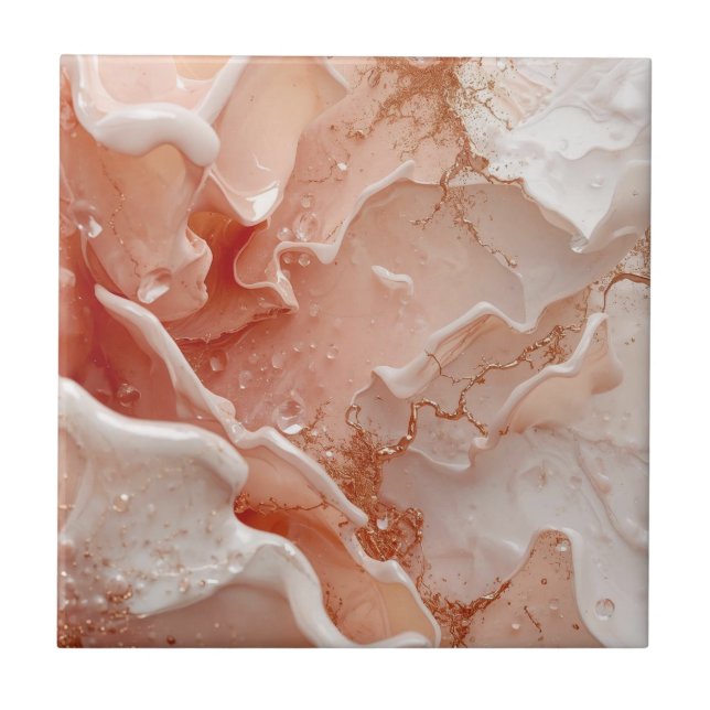 Azulejo De Cerâmica Soft Waves & Golden Lines (Frente)