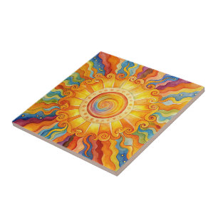 Azulejo De Cerâmica Sol Colorido