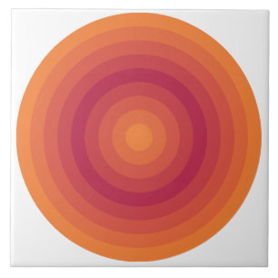 Azulejo De Cerâmica Sol Laranja Viva Círculos Magenta