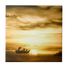 Azulejo De Cerâmica Sol No Oceano Pacífico