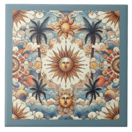 Azulejo De Cerâmica Sol no Paraíso (com borda)