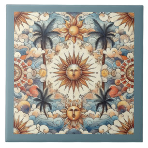 Azulejo De Cerâmica Sol no Paraíso (com borda)