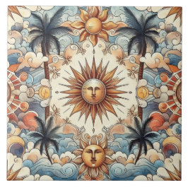Azulejo De Cerâmica Sol no Paraíso (sem fronteira)